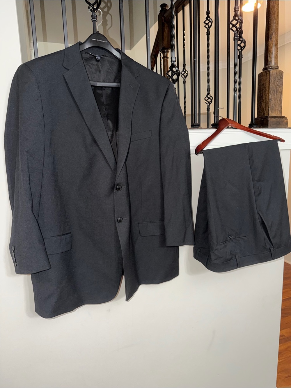 Michael Strahan Custom 2-Piece Suit Set | Black Wool Blend | 52R / 51R |